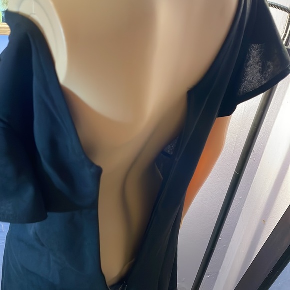 H&M Ruffles, Asymmetrical Hem Black Dress size Large - Picture 7 of 9